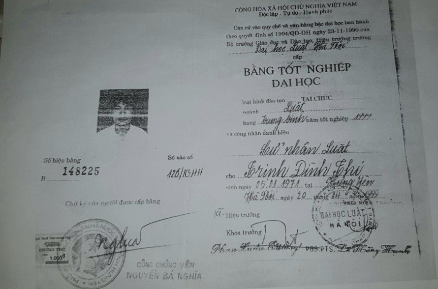 Tỉnh Hưng Yên: Trưởng phòng Tư pháp huyện Văn Lâm bị tố gian dối hồ sơ bằng cấp