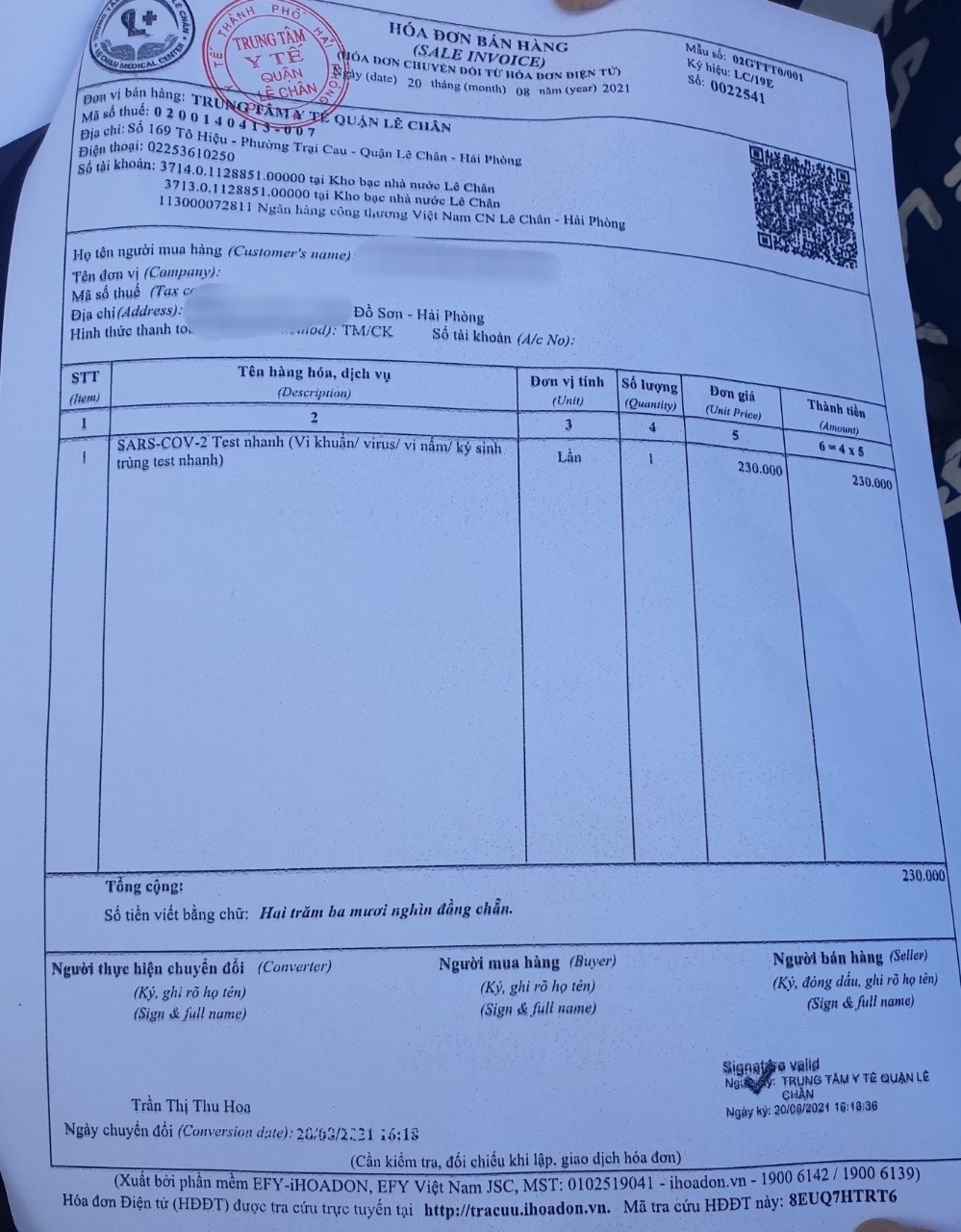 TP Hải Phòng: Dân thắc mắc về việc thu phí Test nhanh Covit cao hơn quy định của Bộ Y tế