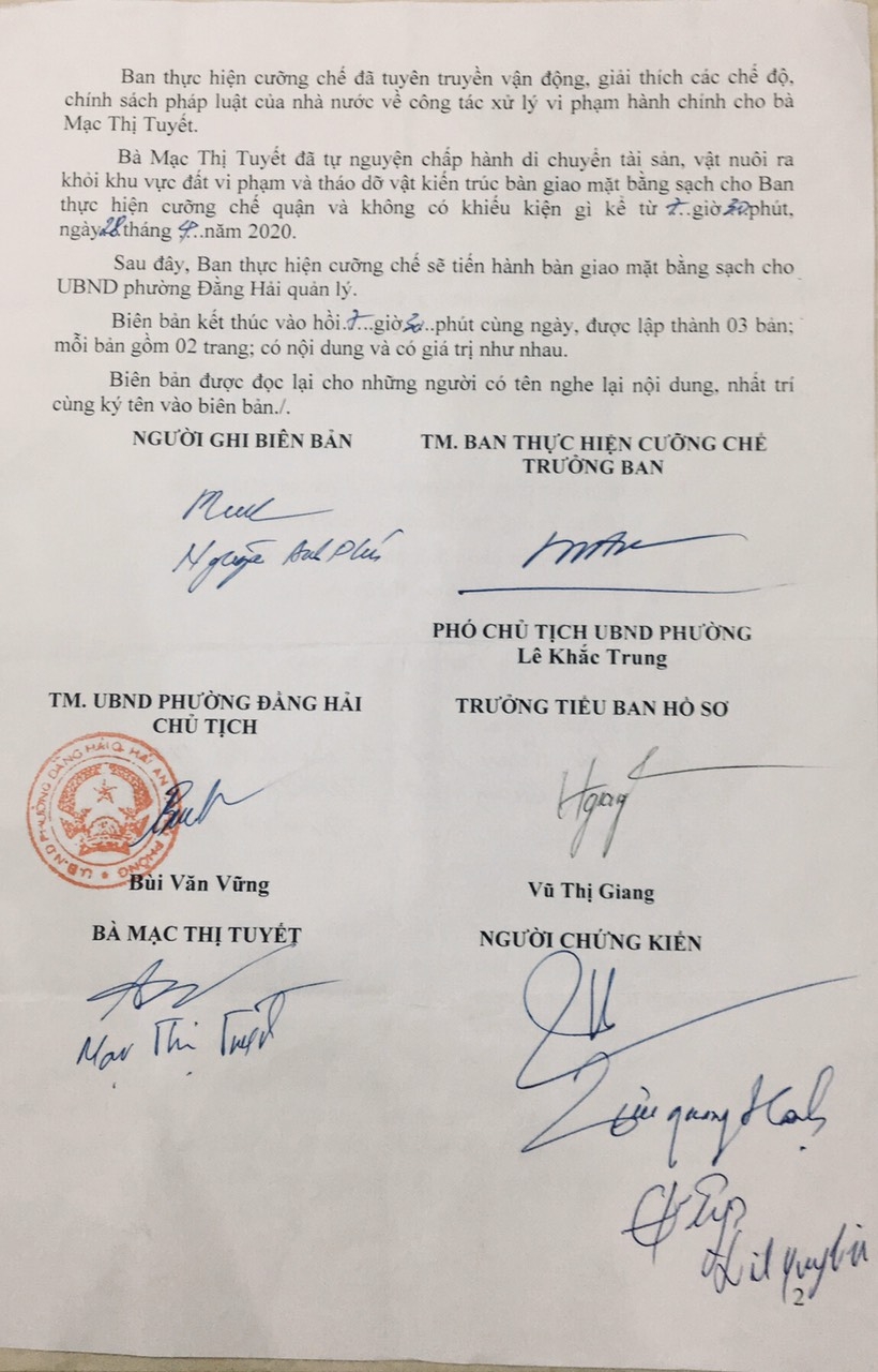 Viết tiếp bài: Hải Phòng cưỡng chế lúc rạng sáng có đúng luật?: Viện Kiểm sát nhân dân tối cao giao Vụ 12 xử lý