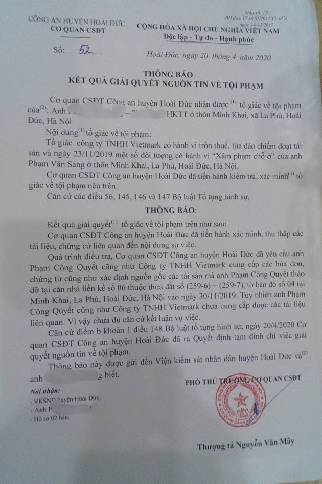 Luật sư cho rằng Công ty bất động sản “trộm cắp” tài sản của người dân cần phải khởi tố hình sự