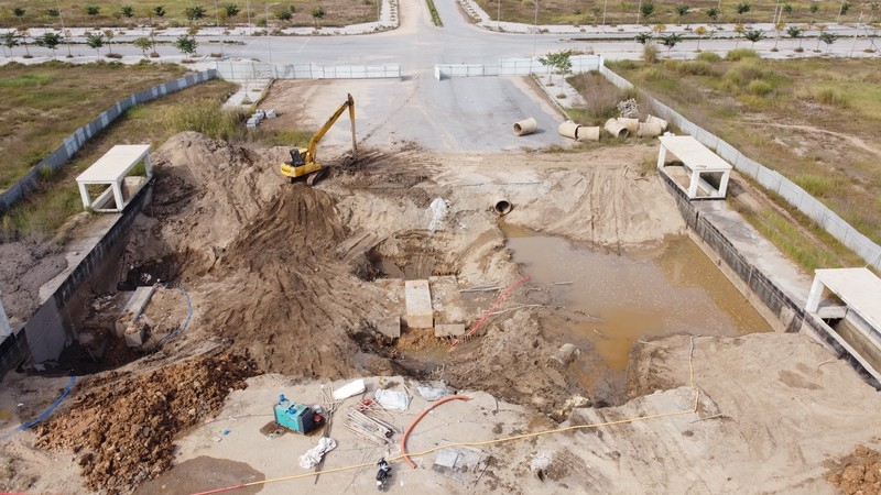 Sụt lún tại hầm chui hơn 20 tỷ đồng chưa bàn giao tại dự án Bắc Sông Cấm