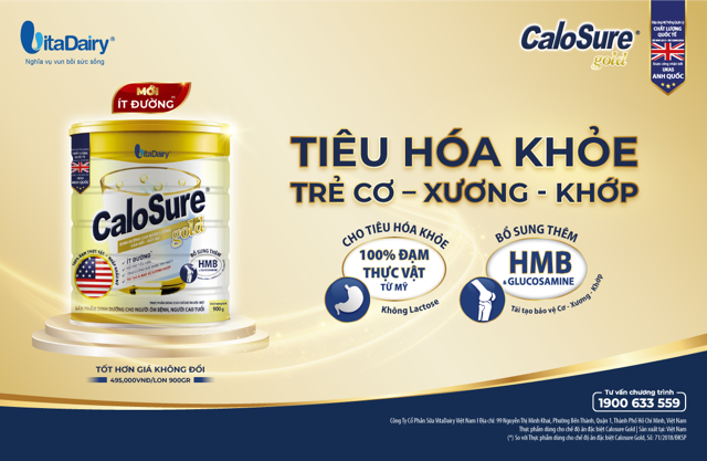 Sản phẩm Calosure Gold công thức cải tiến ít đường, tốt cho cơ xương khớp