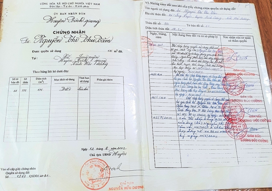 Chị Trang đã trả tiền giải chấp ngân hàng