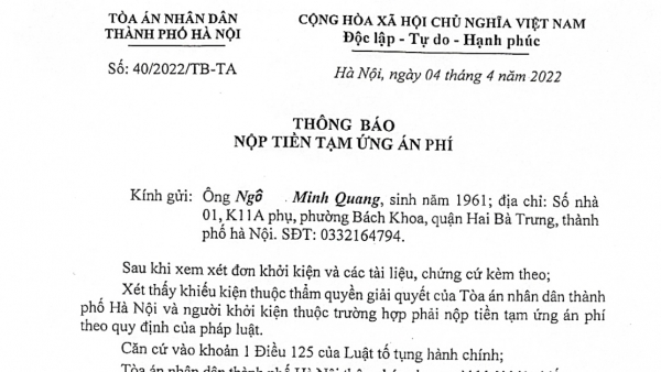 TP Hà Nội: Công dân khởi kiện hành chính UBND quận Nam Từ Liêm