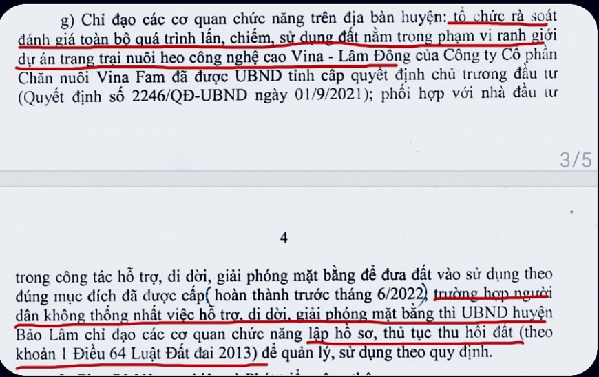 Bao giờ chủ đầu tư Dự án Trang trại nuôi heo công nghệ cao Vina-Lado được giao đất?