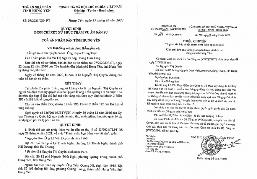 Đề nghị Viện KSND và TAND Cấp cao xem xét làm rõ