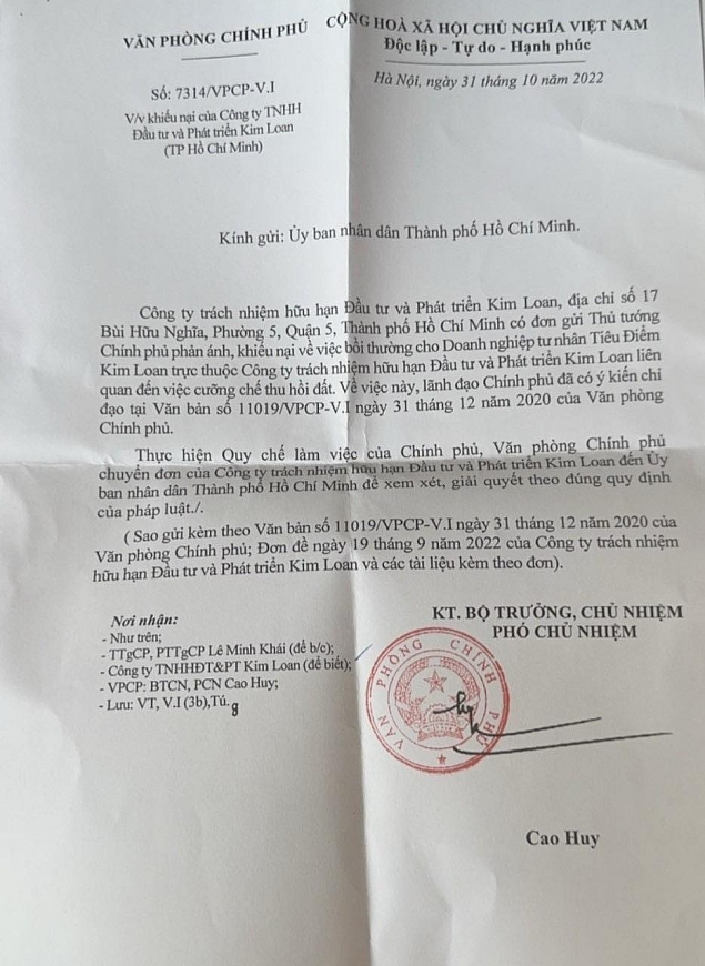 Văn bản số 7314/VPCP-V.I  ngày 31/10/2022 của Văn phòng Chính phủ.