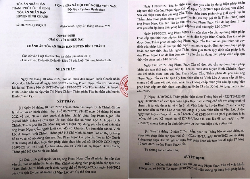 Sao không quyết định áp dụng biện pháp khẩn cấp tạm thời?
