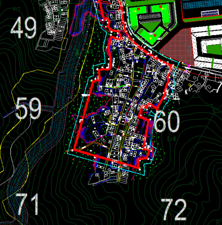 -Ranh giới diện tích đất của khu 10 trong đồ án chỉ đưa ra tờ 60, nhưng trên thực tế ranh giới bao chùm tất cả các tờ: 49; 59; 71; 72 