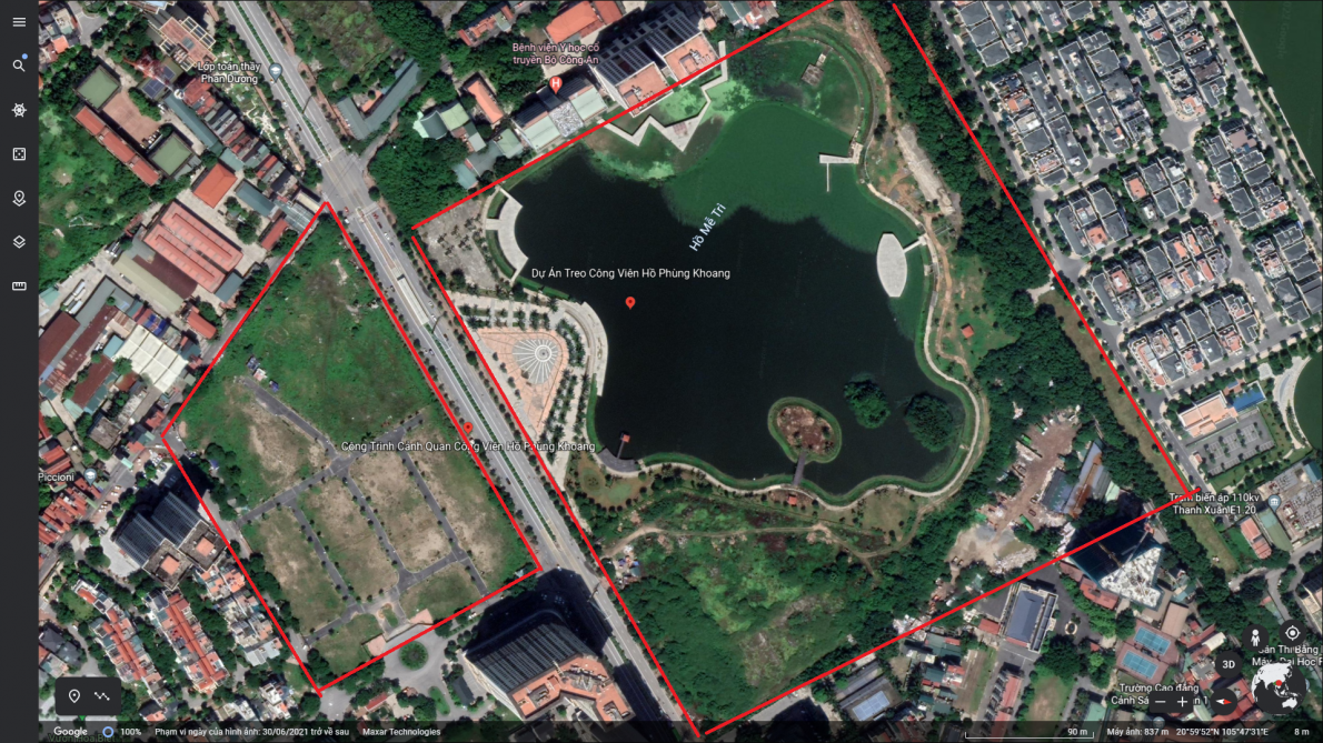 Cảnh hoang tàn, nhếch nhác tại Dự án Công viên hồ điều hòa, khu đô thị mới Phùng Khoang