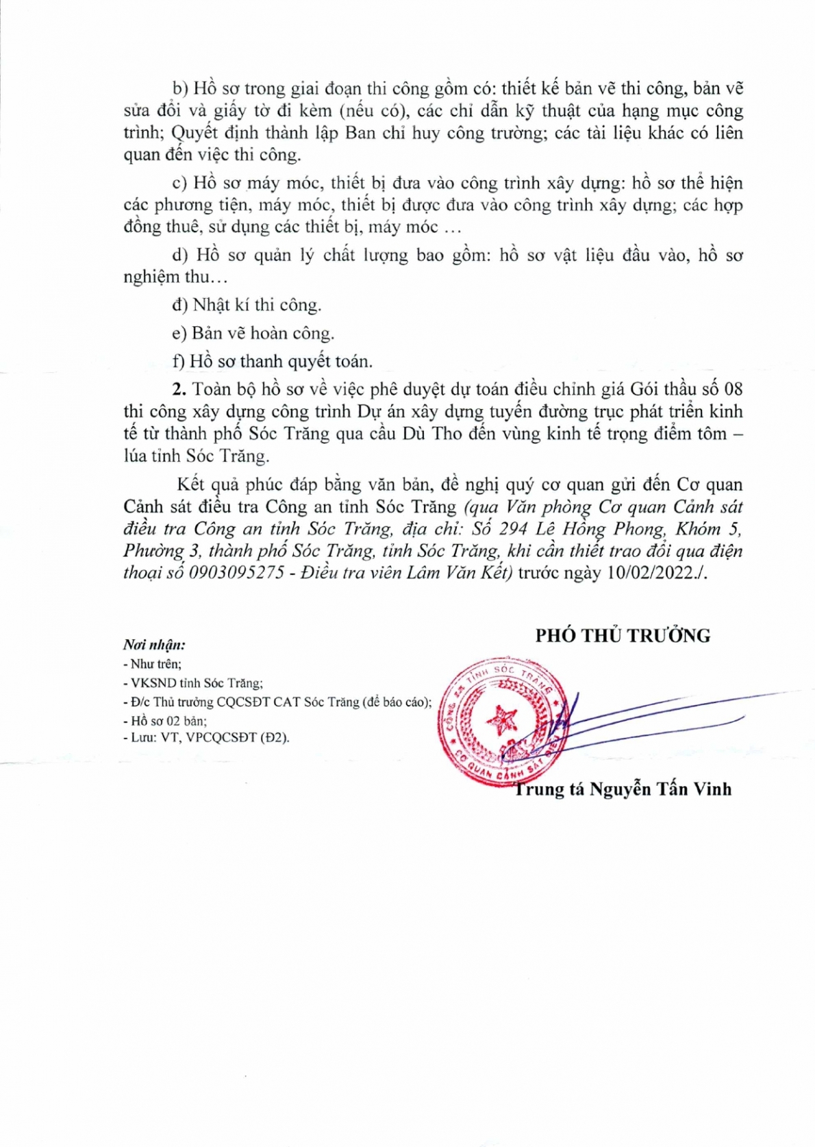 Công an Sóc Trăng thu thập hồ sơ cây cầu 125 tỉ đồng