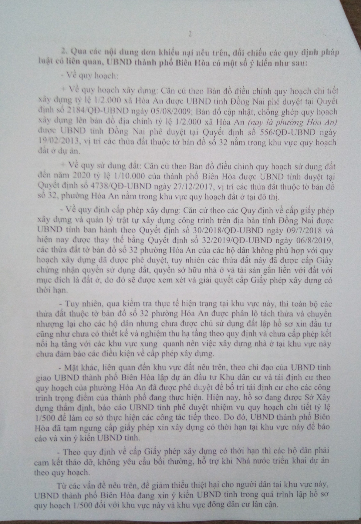 TP. Biên Hòa, tỉnh Đồng Nai: Sao chưa cấp phép xây dựng có thời hạn cho 38 hộ dân?