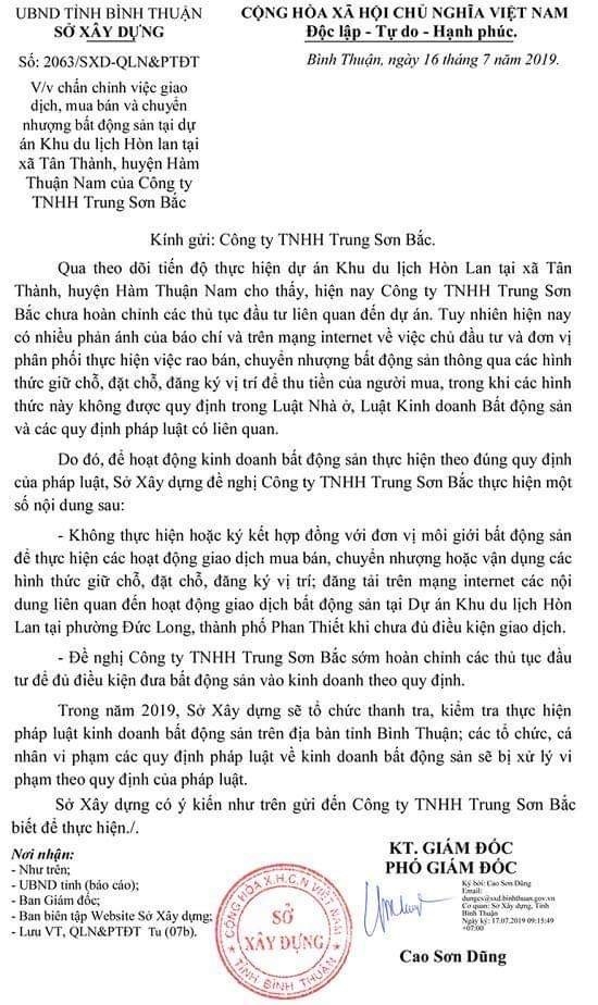 Tỉnh Bình Thuận: Đối tác chiến lược kiện vì có dấu hiệu làm trái của chủ đầu tư