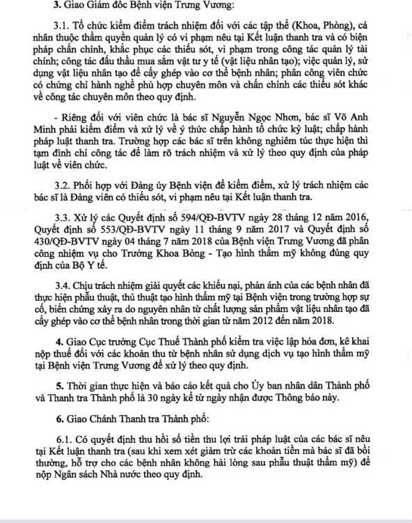 UBND TP Hồ Chí Minh yêu cầu xử lý người đứng đầu để xảy ra sai phạm tại Bệnh viện Trưng Vương