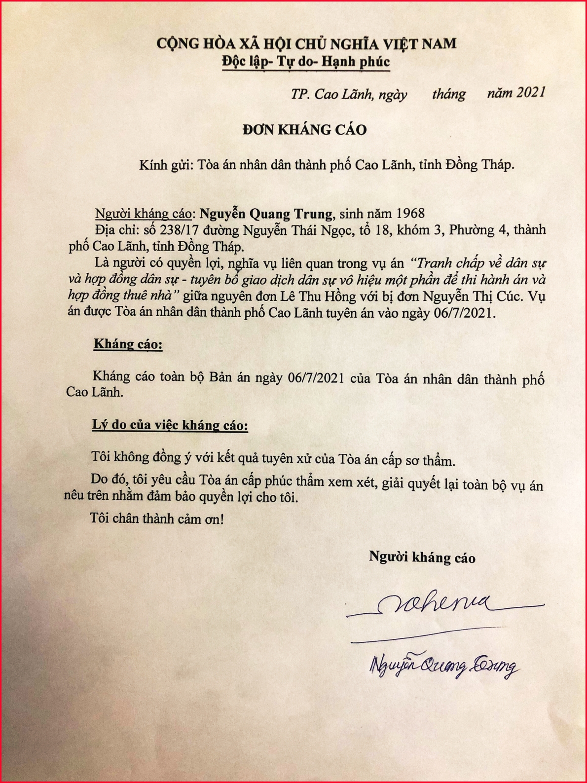 Cần hủy bản án sơ thẩm vì có nhiều dấu hiệu sai phạm