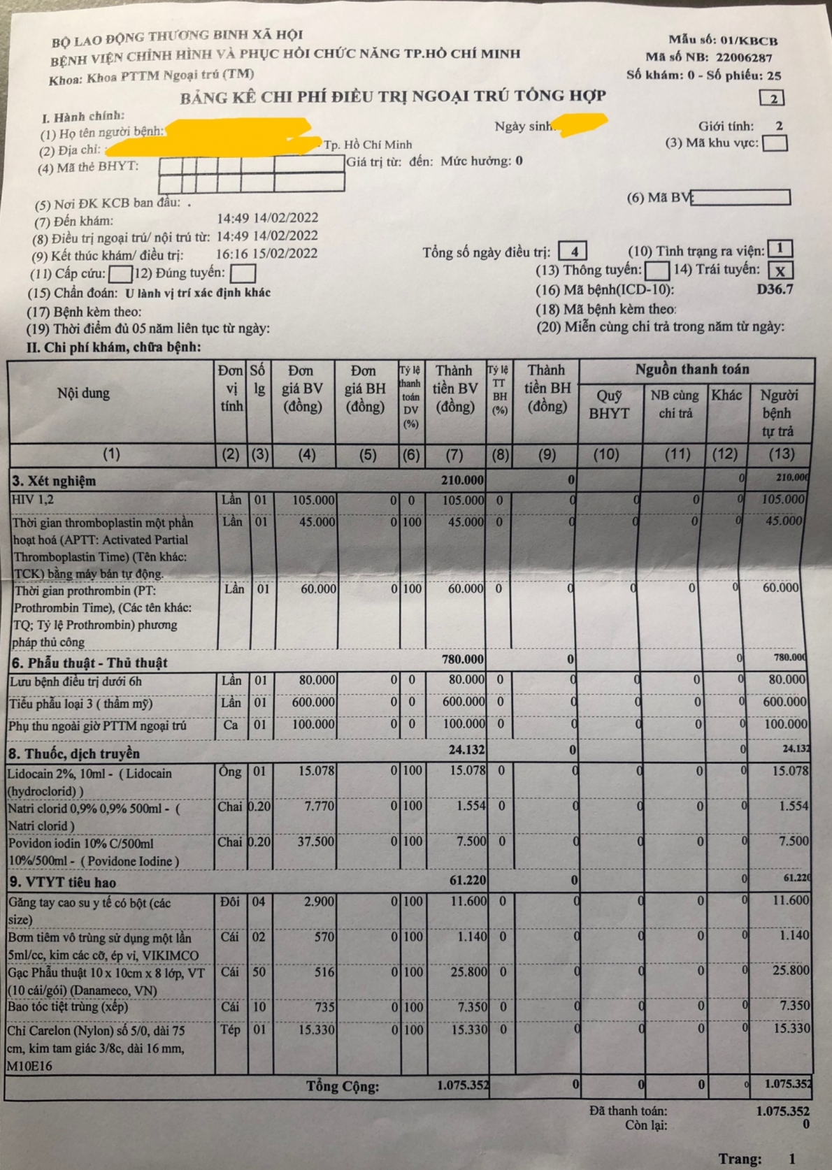 Bệnh viện 1A lại tiếp diễn nhập nhẹm việc thu viện phí