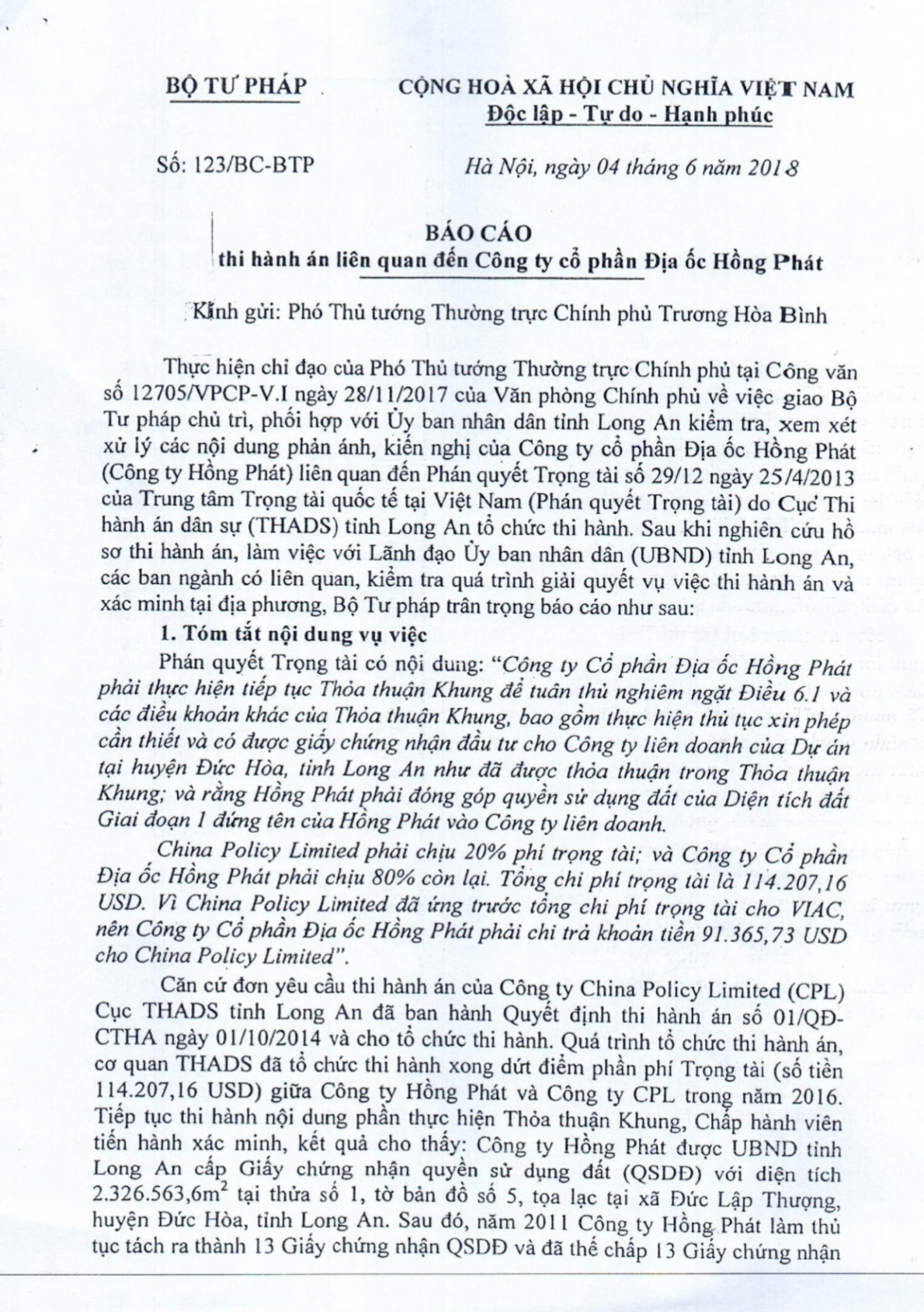 Về ngăn chặn 232,66 ha đất của Công ty CP địa ốc Hồng Phát: Cần thu hồi Quyết định số 07, để chủ đầu tư thoát cảnh “một cổ hai tròng”!