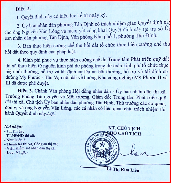 Thị xã Bến Cát, tỉnh Bình Dương: Vận động, đối thoại cụ ông 90 tuổi, đang bị bệnh thực hiện quyết định cưỡng chế!