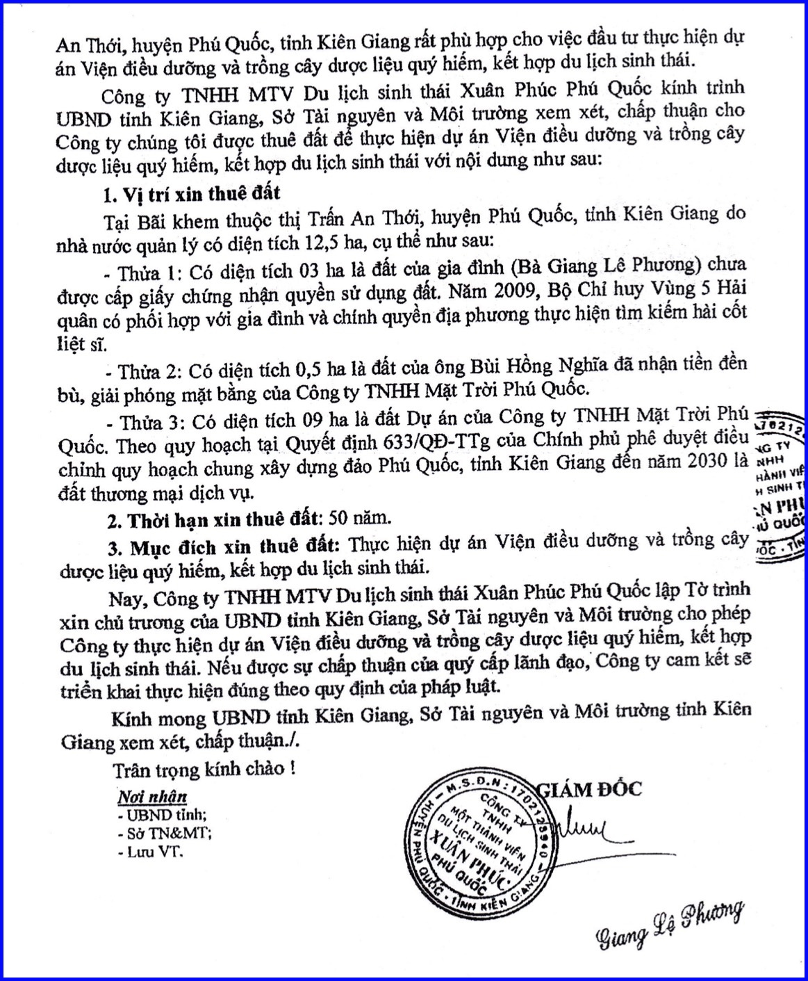 Phù hợp quy hoạch của TP Phú Quốc và pháp luật về đất đai