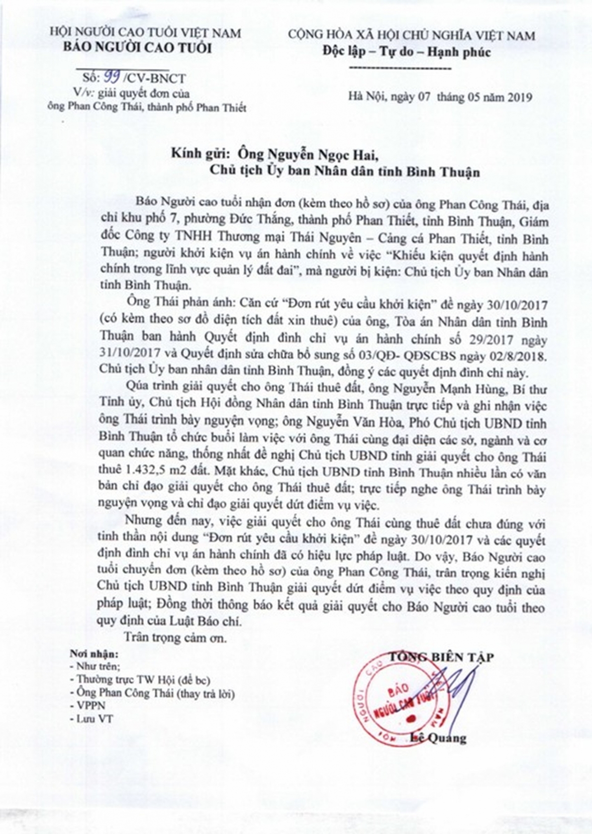 Cần xem xét, xử lí hành vi có dấu hiệu làm trái Luật Đất đai!