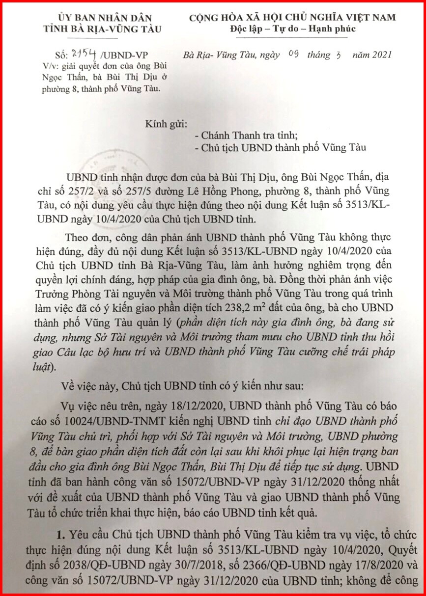 TP. Vũng Tàu, tỉnh Bà Rịa-Vũng Tàu: Vẫn chuyện “Trên bảo dưới không nghe”!