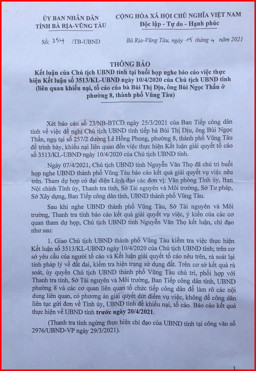 TP. Vũng Tàu, tỉnh Bà Rịa-Vũng Tàu: Vẫn chuyện “Trên bảo dưới không nghe”!