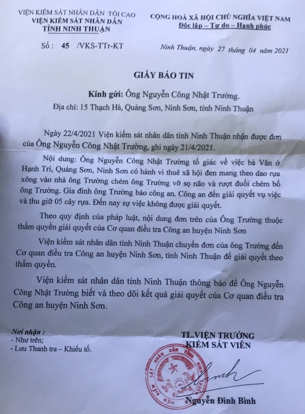Cơ quan chức năng chậm giải quyết vụ án con trai bị chém vỡ sọ, người cao tuổi kêu cứu Cơ quan chức năng chậm giải quyết vụ án con trai bị chém vỡ sọ, người cao tuổi kêu cứu