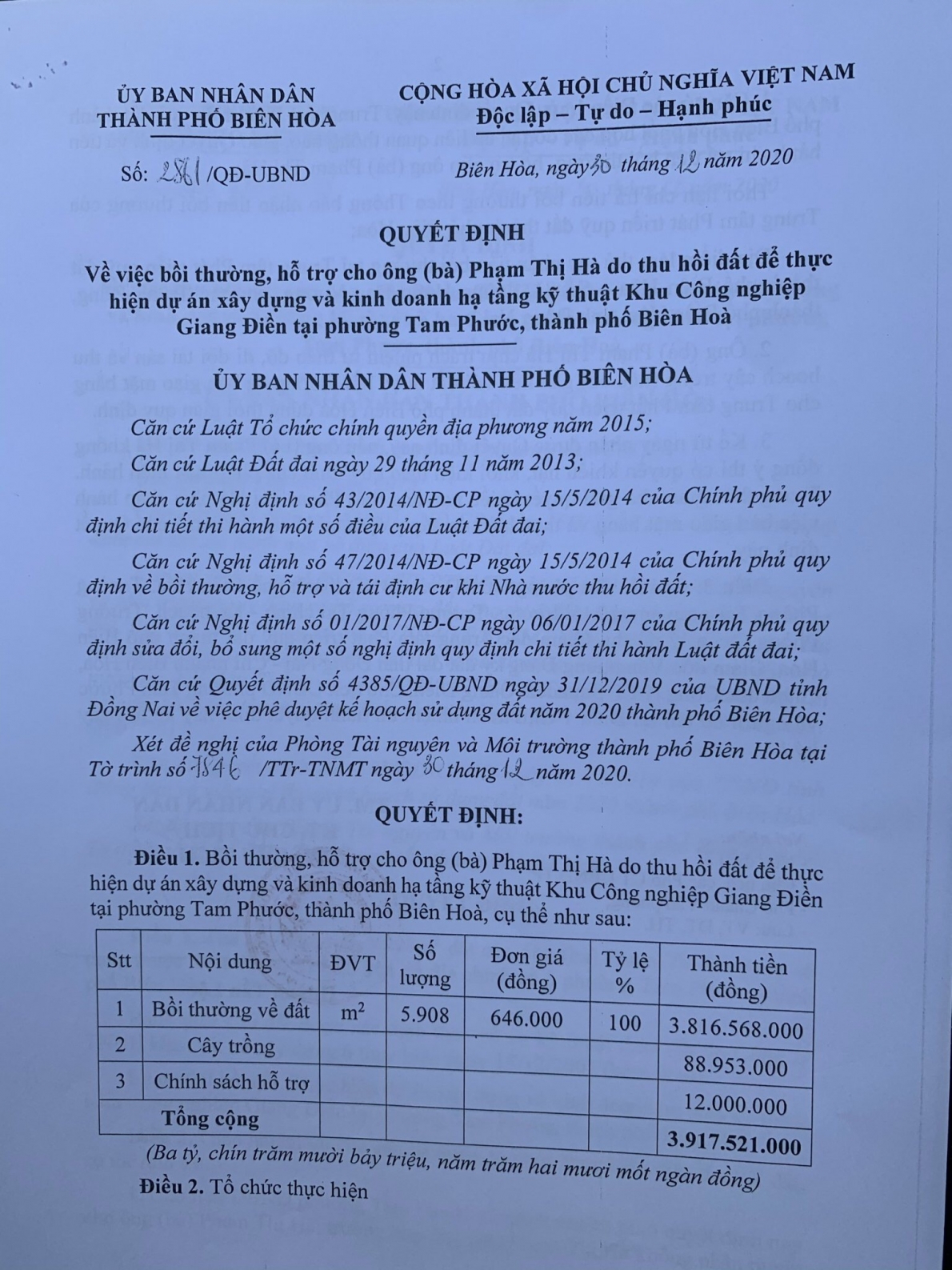 Thu hồi đất và giải quyết khiếu nại theo 