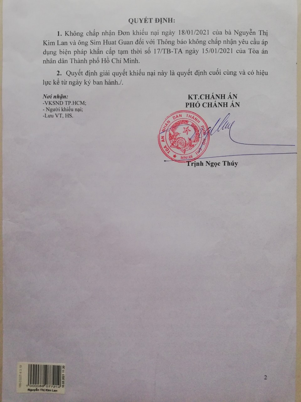 TAND TP. Hồ Chí Minh giải quyết vụ án dân sự: Nguyên đơn kêu cứu Viện trưởng Viện Kiểm sát nhân dân Tối cao