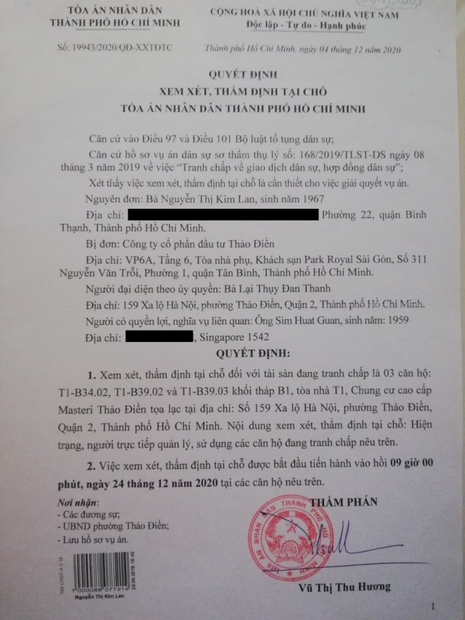 TAND TP. Hồ Chí Minh giải quyết vụ án dân sự: Nguyên đơn kêu cứu Viện trưởng Viện Kiểm sát nhân dân Tối cao