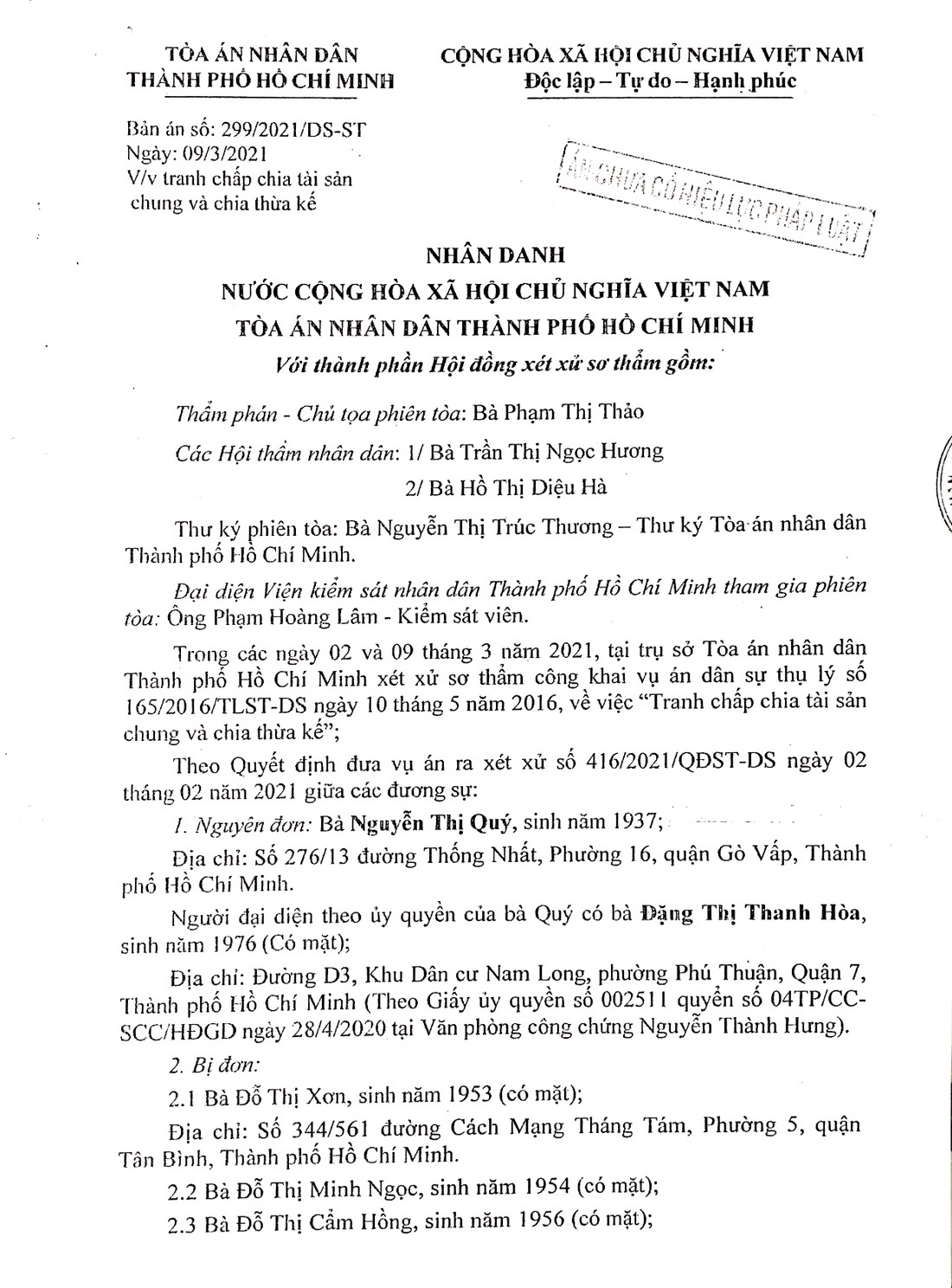 ​​​​​​​Có nhiều tình tiết mới để hủy án sơ thẩm!