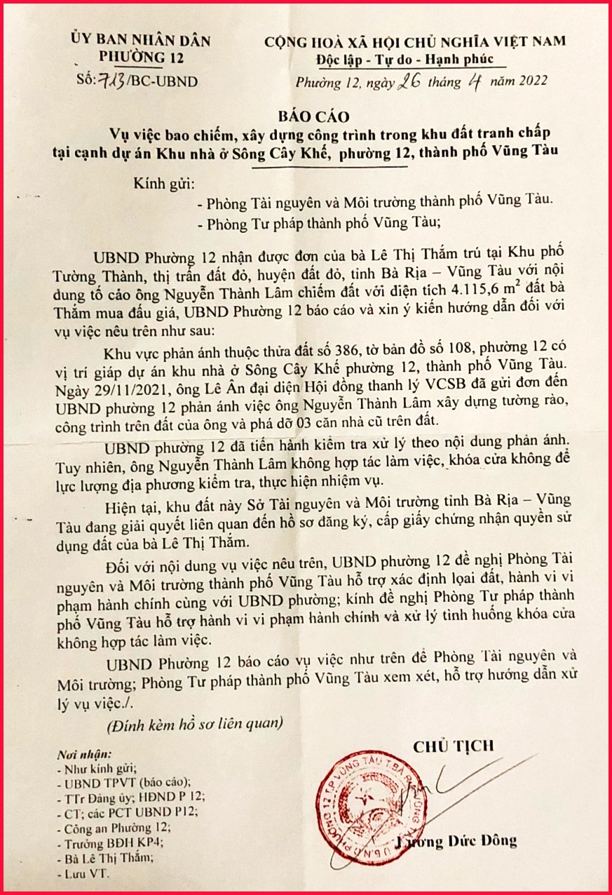 Ông Nguyễn Thành Lâm không hợp tác, khóa cửa không để cơ quan chức năng kiểm tra, thực hiện nhiệm vụ
