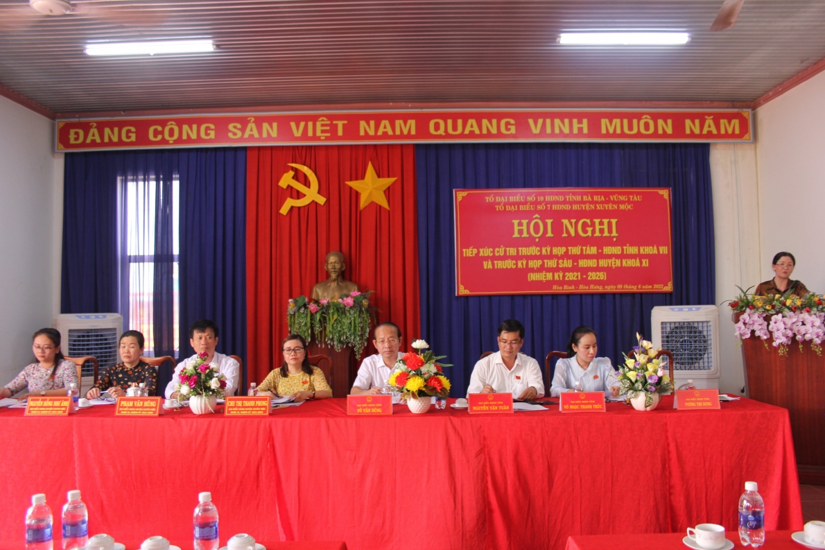 Tỉnh Bà Rịa – Vũng Tàu: Tổ Đại biểu số 10 HĐND tỉnh tiếp xúc cử tri tại xã Hòa Bình và Hòa Hưng