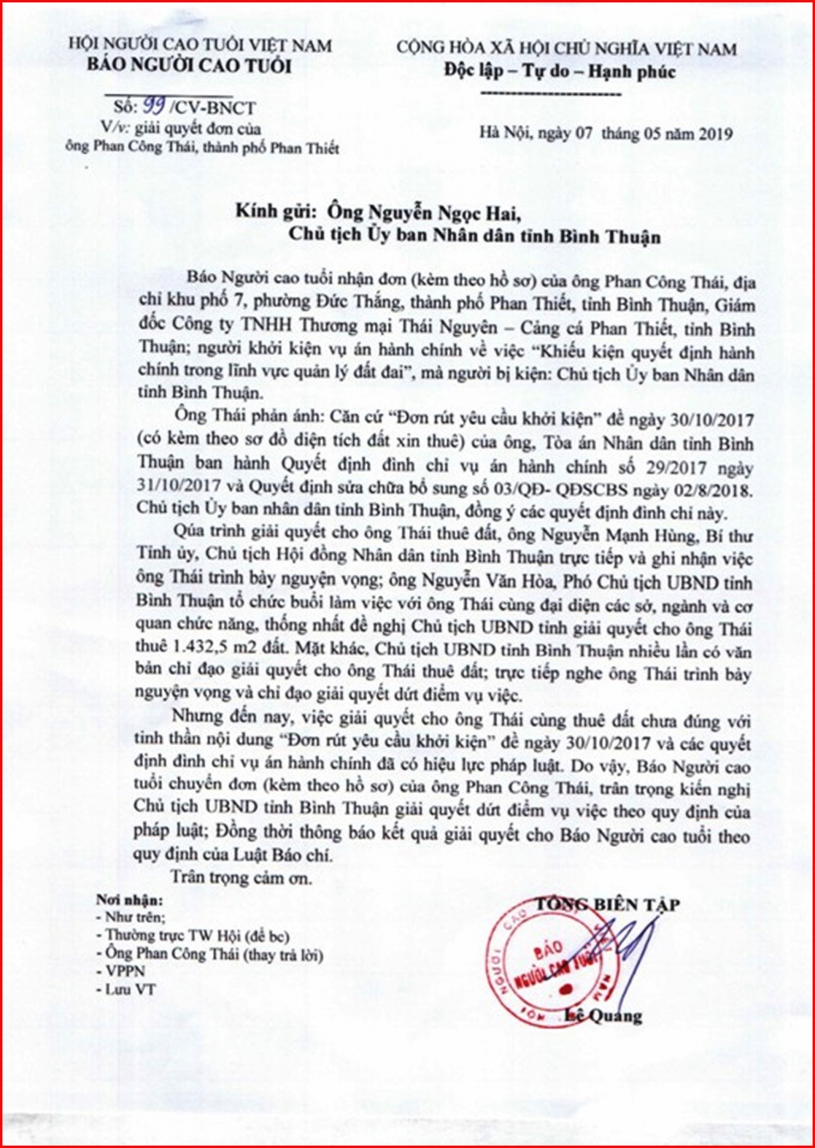 Bí thư Tỉnh ủy Dương Văn An chỉ đạo giải quyết dứt điểm