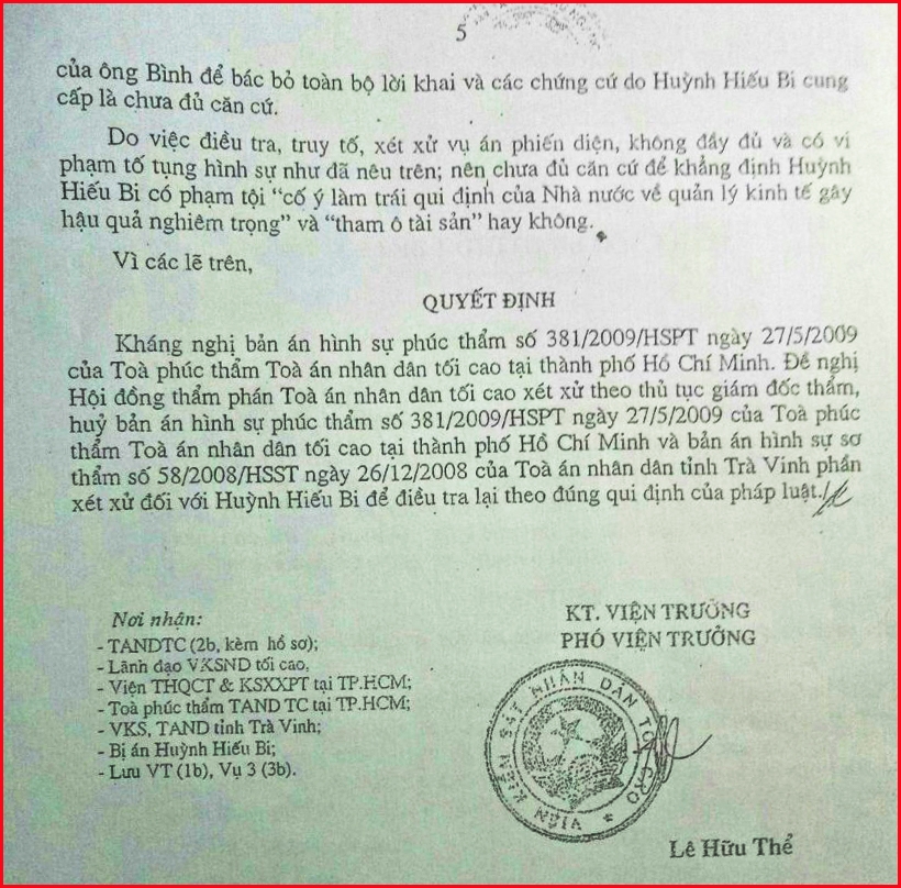 Huyện Cầu Ngang, tỉnh Trà Vinh: Tiếng kêu oan … như xé lòng của một cựu Bí thư Huyện ủy!