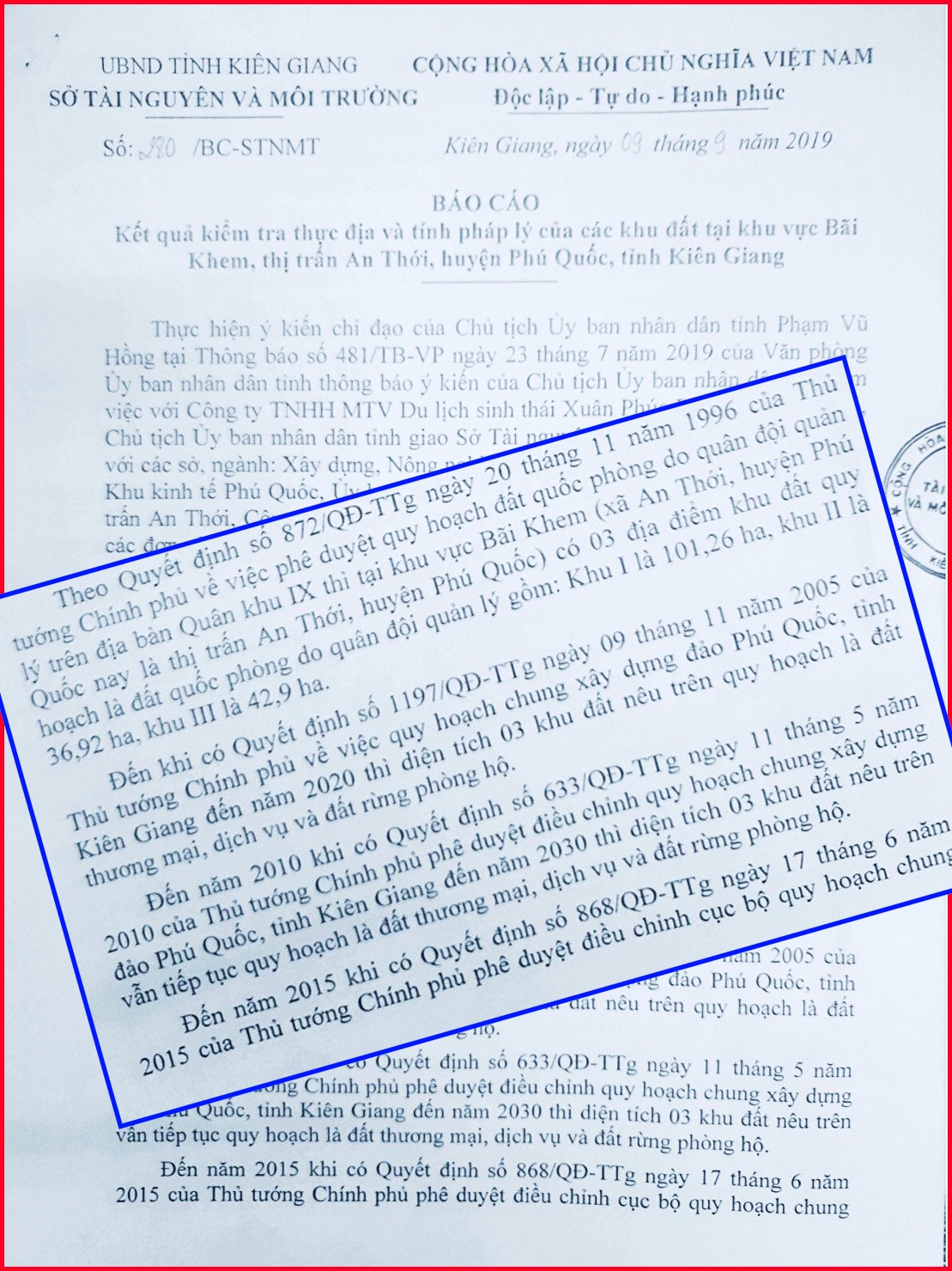 Tỉnh Kiên Giang: Sao chưa giải quyết dứt điểm việc thực hiện “Dự án Viện điều dưỡng và Trồng cây dược liệu kết hợp du lịch sinh thái”?