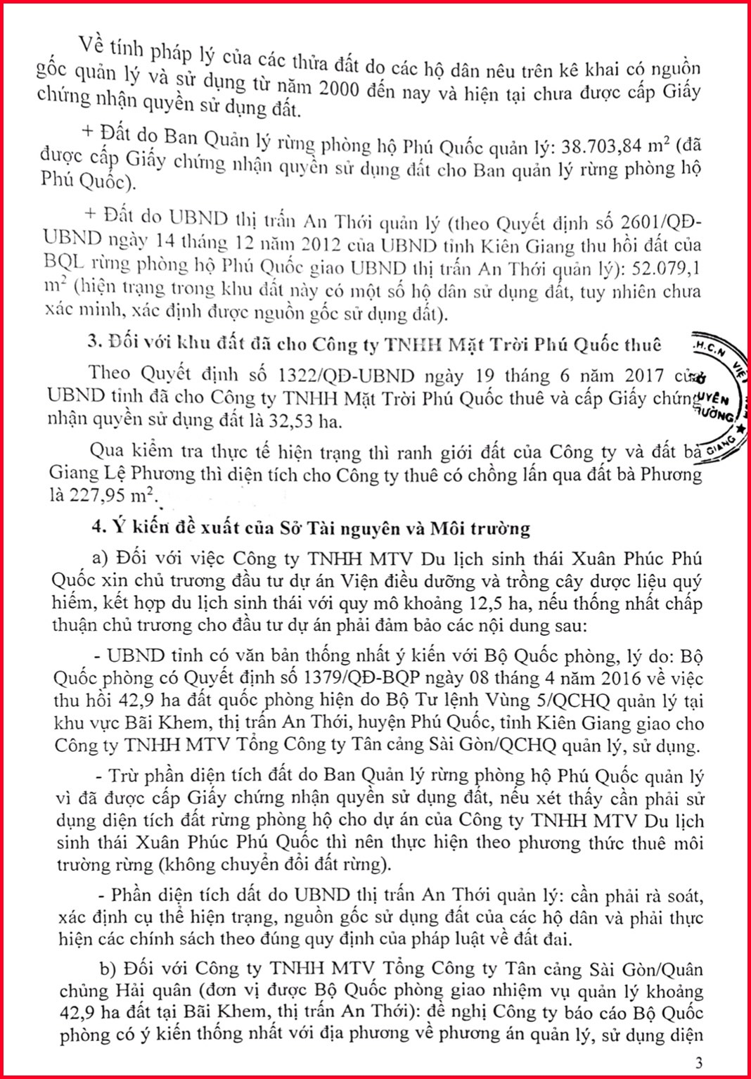 Tỉnh Kiên Giang: Sao chưa giải quyết dứt điểm việc thực hiện “Dự án Viện điều dưỡng và Trồng cây dược liệu kết hợp du lịch sinh thái”?