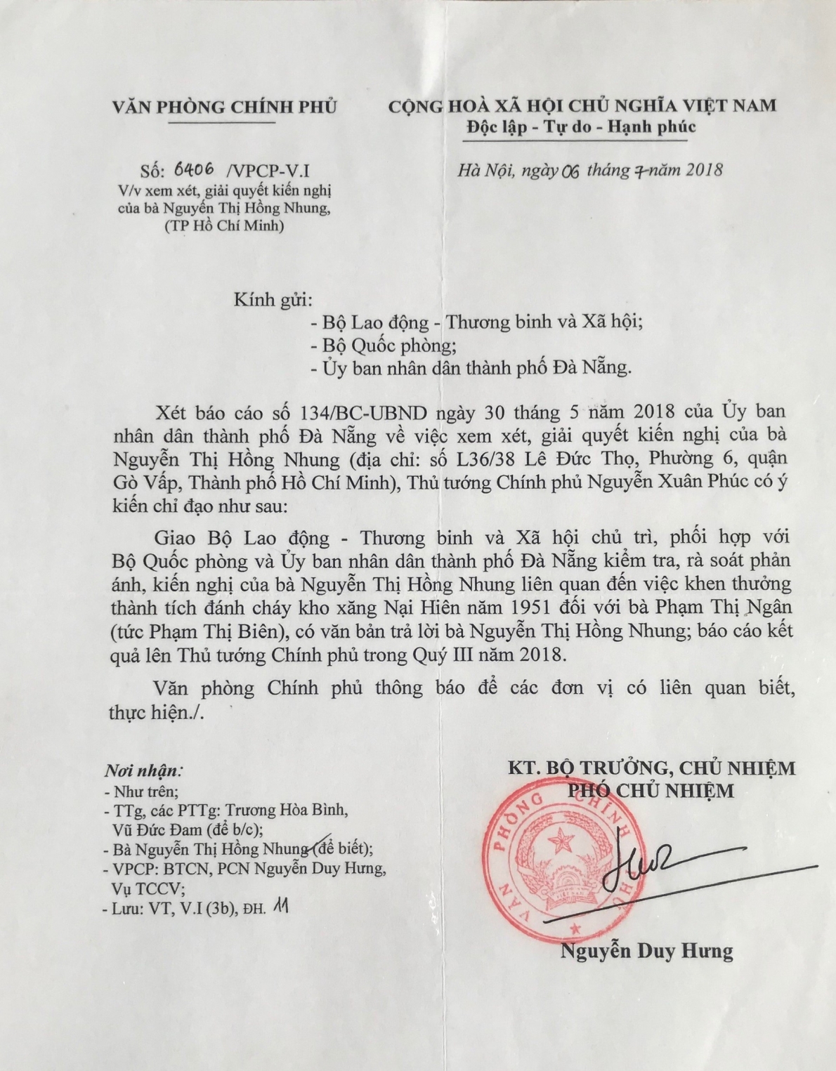 can nhanh chong xem xet giai quyet che do chinh sach cho nguoi co cong voi nuoc