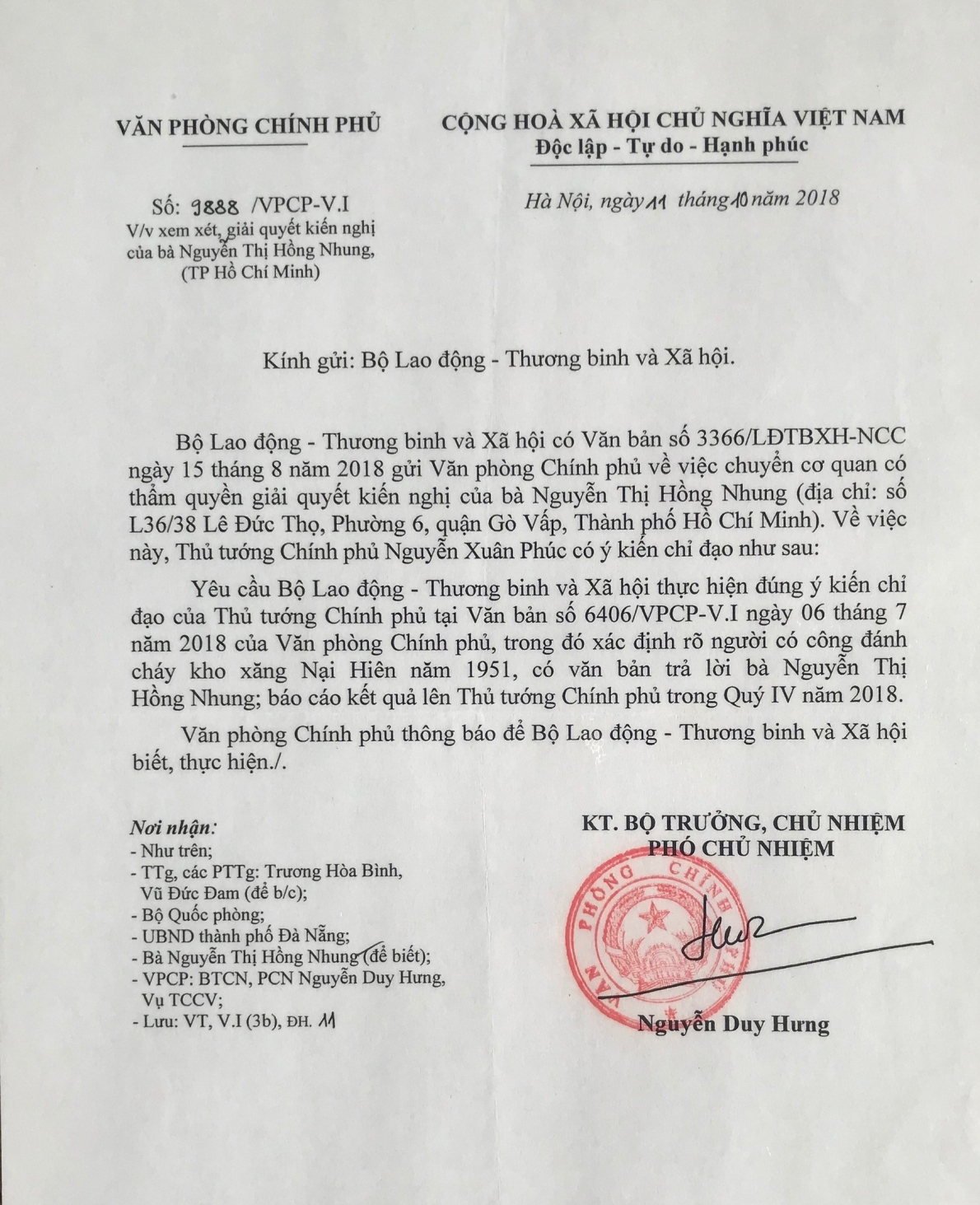 can nhanh chong xem xet giai quyet che do chinh sach cho nguoi co cong voi nuoc