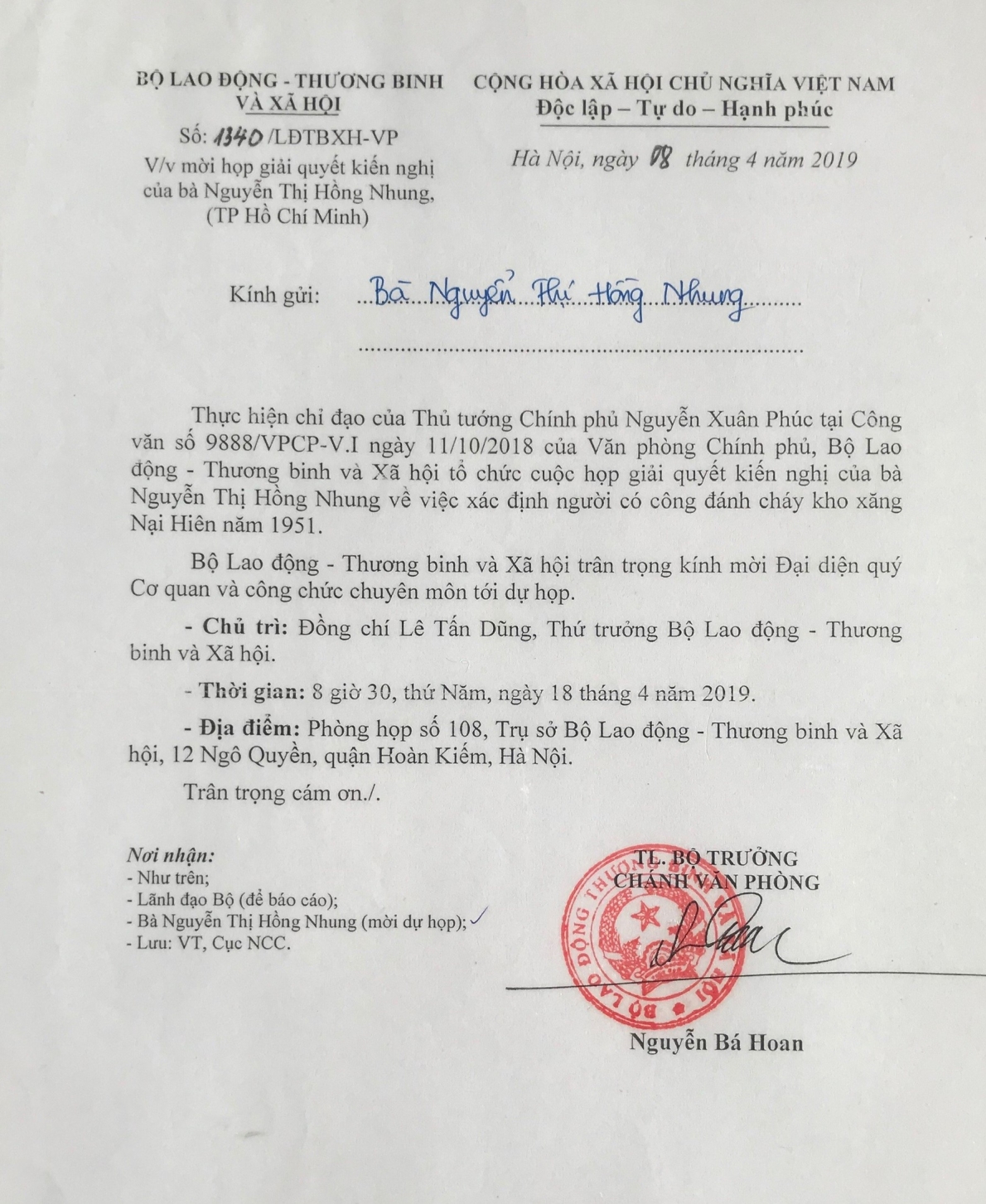 can nhanh chong xem xet giai quyet che do chinh sach cho nguoi co cong voi nuoc