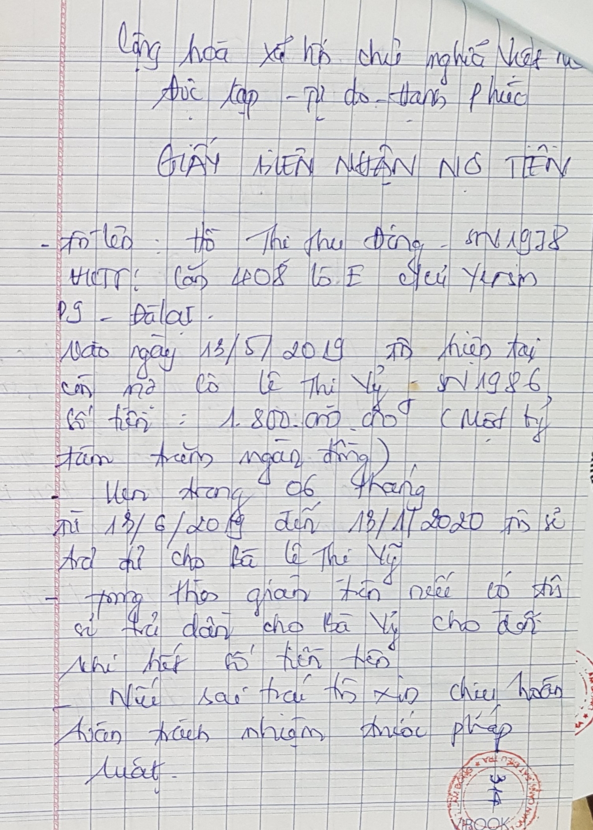 2449 ki 4 giay bien nhan no tien 18 ty yyng