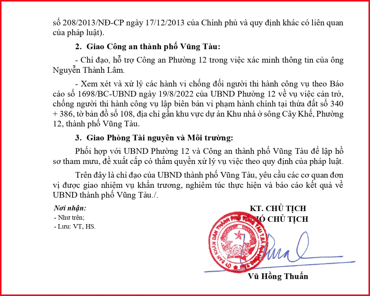 Đại gia Lê Ân tiếp tục phản ánh ông Nguyễn Thành Lâm chiếm đất xây nhà trên đất hợp pháp của VCSB