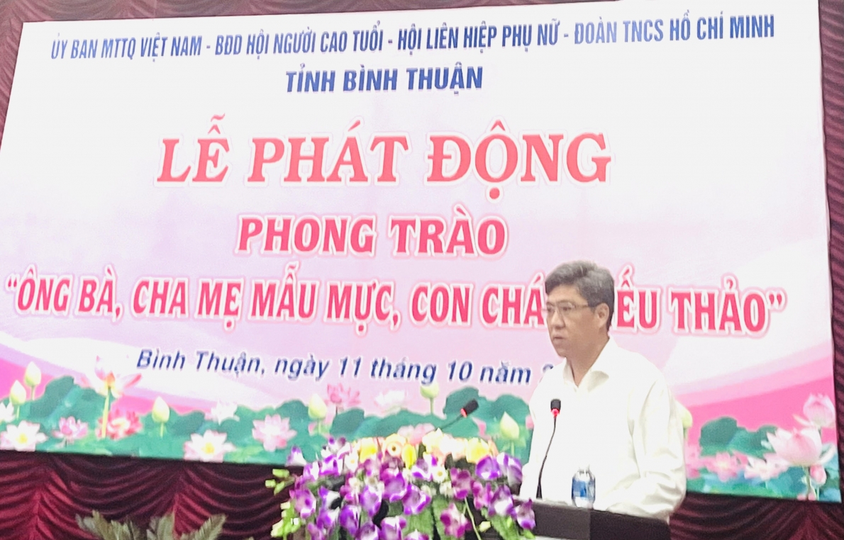 Bình Thuận: Phát động phong trào “Ông bà, cha mẹ mẫu mực, con cháu hiếu thảo”
