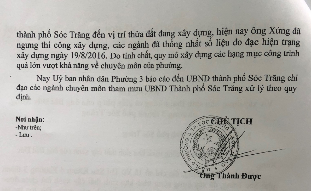 TP Sóc Trăng, tỉnh Sóc Trăng: Công trình xây dựng trái phép, sao xử phạt … cho tồn tại (?!)