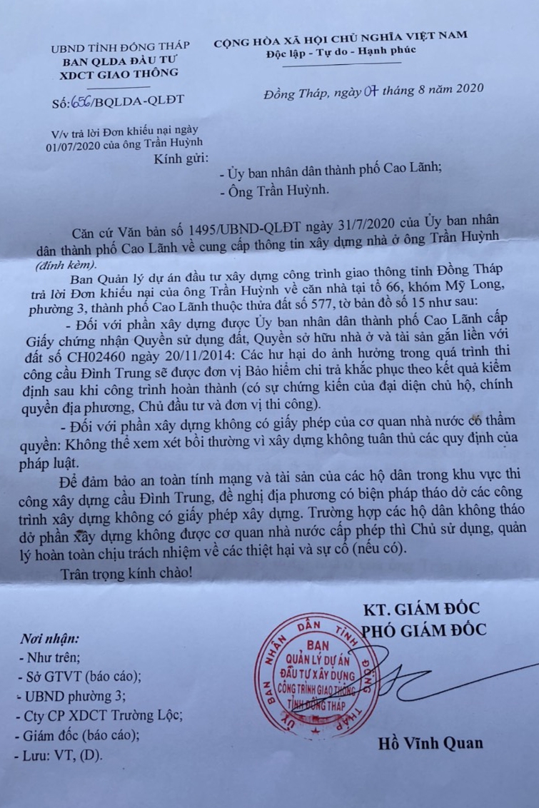 Đồng Tháp: Người cao tuổi bức xúc chuyện xây cầu gây nứt nhà dân