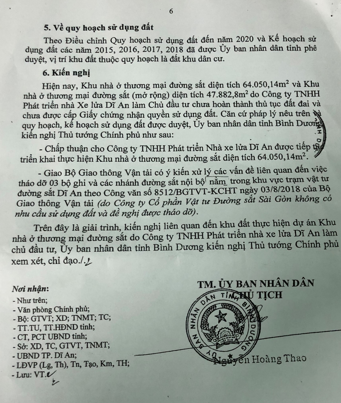 Dự án Khu nhà ở thương mại đường sắt Dĩ An: UBND tỉnh Bình Dương kiến nghị Thủ tướng Chính phủ xem xét, chỉ đạo