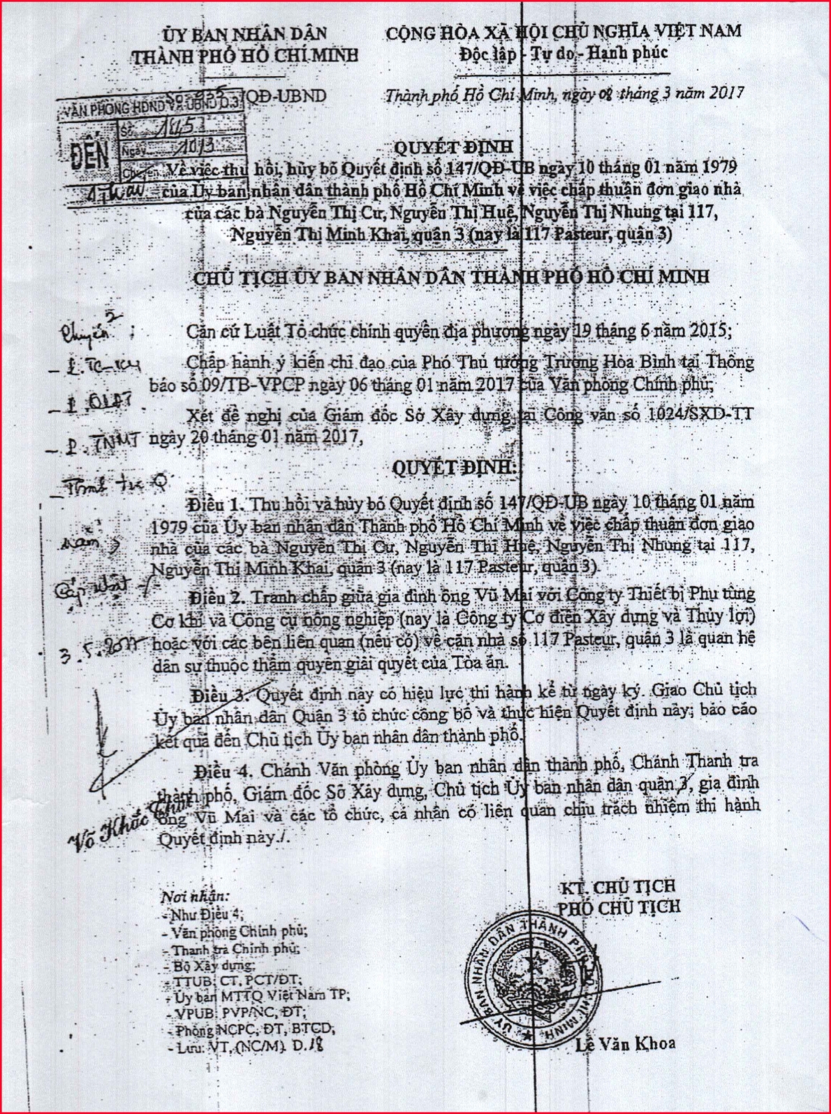 Cần xem xét, hủy bỏ việc cấp giấy chủ quyền sở nhà ở, sử dụng đất ở có dấu hiệu trái luật