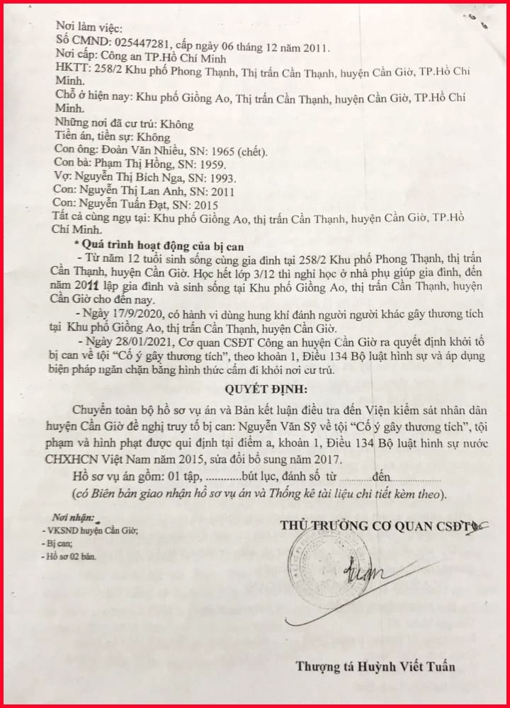 ​​​​​​​Vụ án “cố ý gây thương tích” ở huyện Cần Giờ- TP. Hồ Chí Minh: Có dấu hiệu bỏ lọt tội phạm (!)