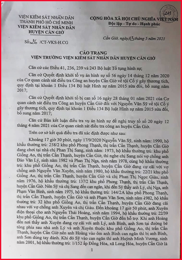 ​​​​​​​Vụ án “cố ý gây thương tích” ở huyện Cần Giờ- TP. Hồ Chí Minh: Có dấu hiệu bỏ lọt tội phạm (!)