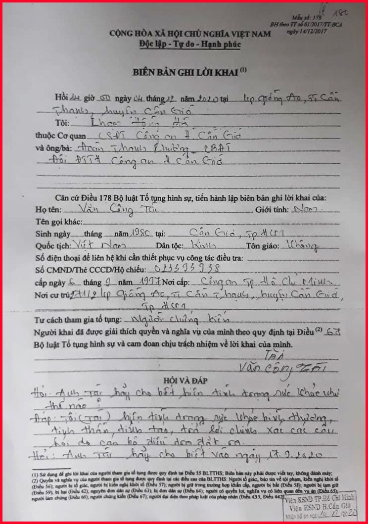 ​​​​​​​Vụ án “cố ý gây thương tích” ở huyện Cần Giờ- TP. Hồ Chí Minh: Có dấu hiệu bỏ lọt tội phạm (!)